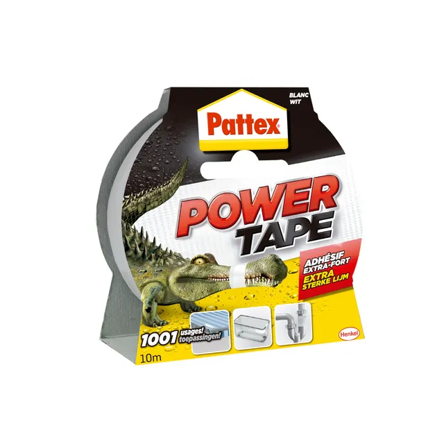 pattex-power-tape-blanc-ruban-toil-extra-fort-rouleau-10-m image 1