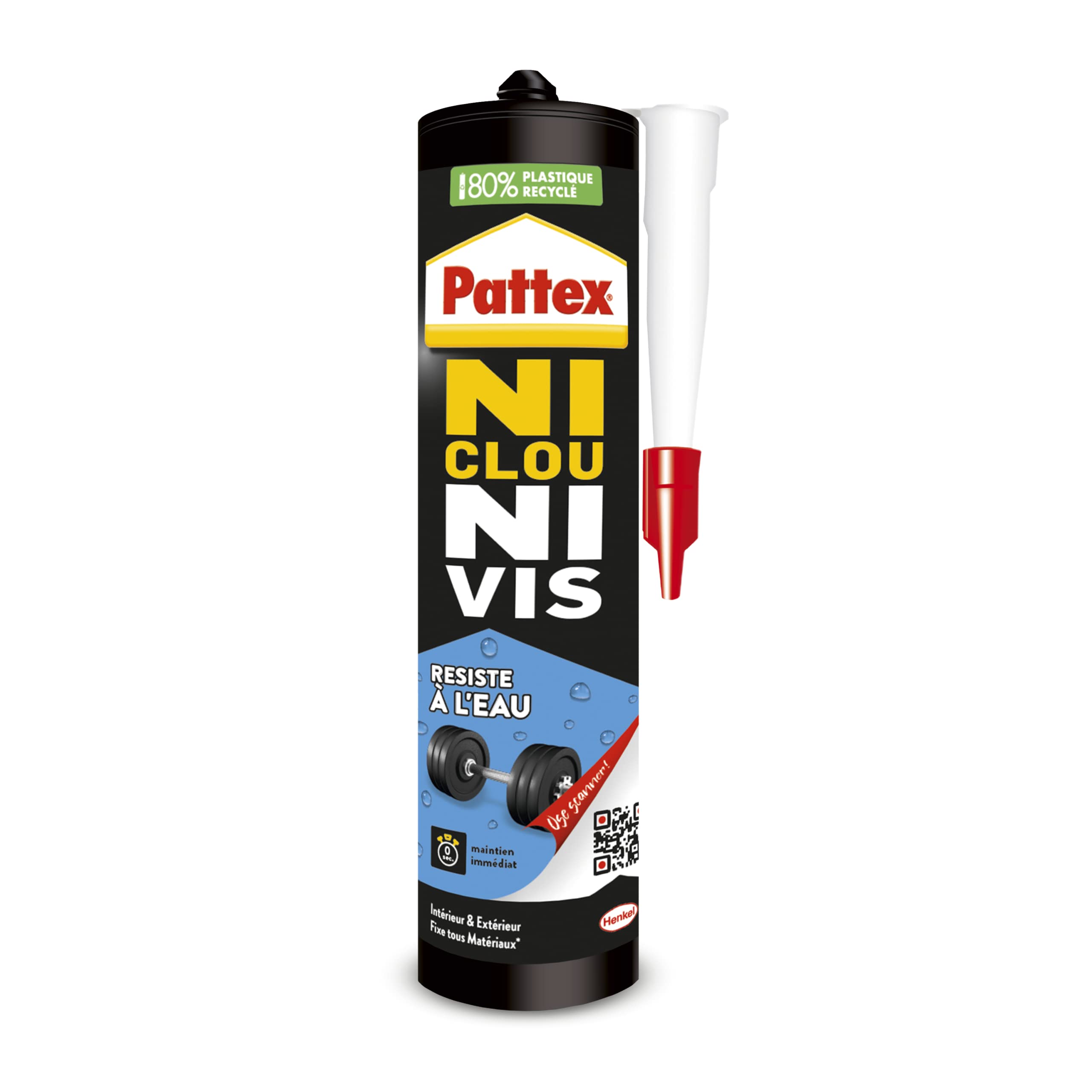 pattex-ni-clou-ni-vis-r-siste-l-eau-colle-de-fixation-cartouche-450g-blanc image 1