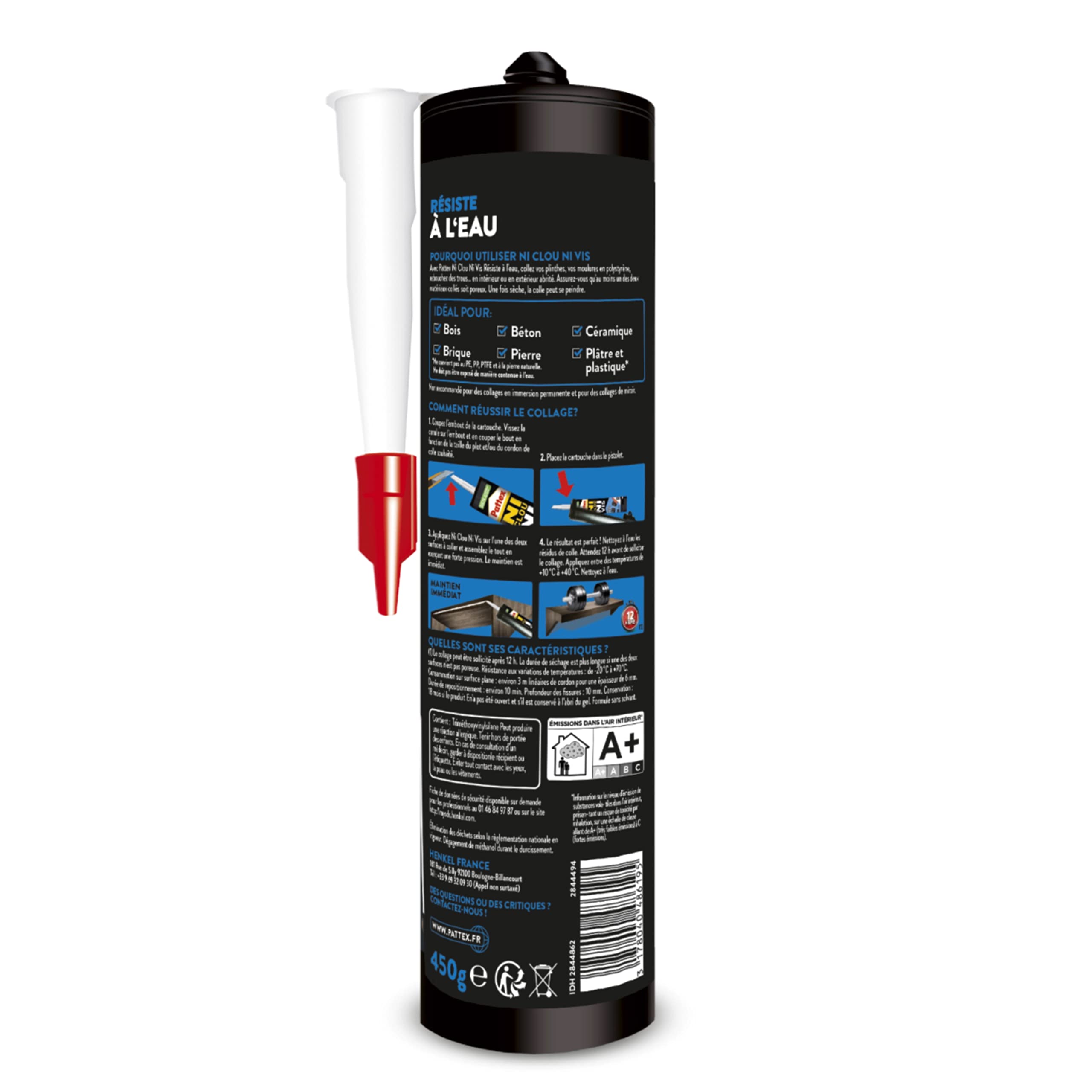 pattex-ni-clou-ni-vis-r-siste-l-eau-colle-de-fixation-cartouche-450g-blanc image 2