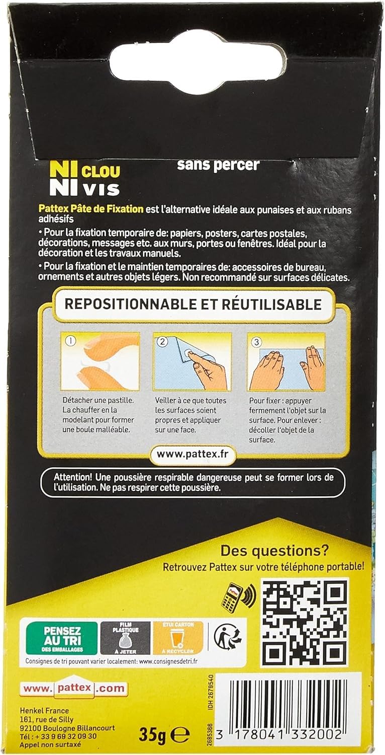 pattex-ni-clou-ni-vis-p-te-de-fixation-65-pastilles-repositionnables-blanches image 2