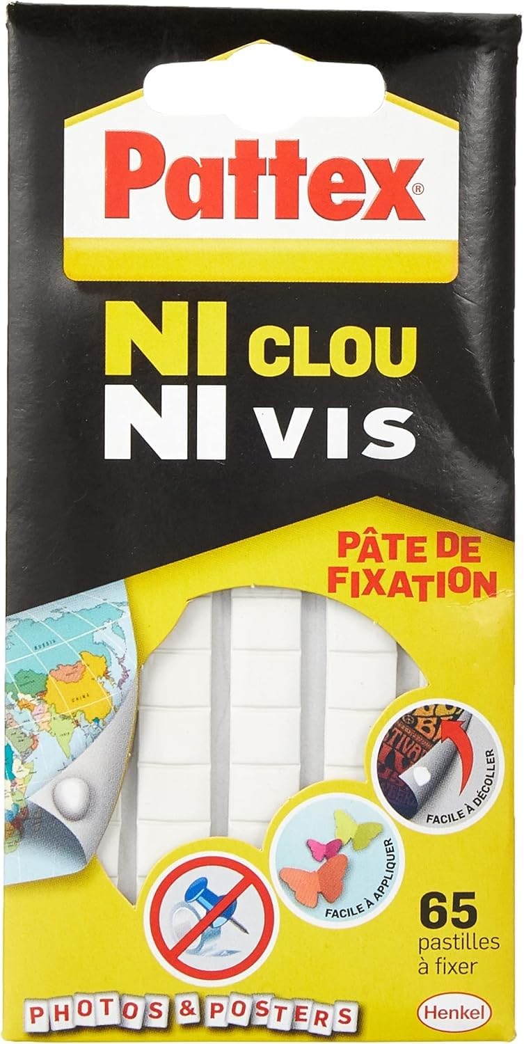 pattex-ni-clou-ni-vis-p-te-de-fixation-65-pastilles-repositionnables-blanches image 1