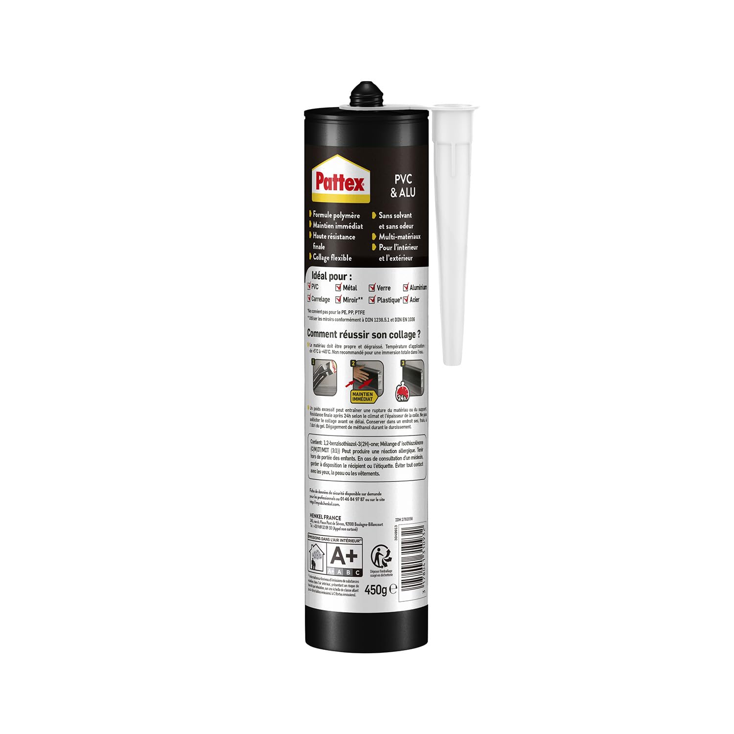 pattex-fixation-pvc-alu-mastic-flextec-blanc-cartouche-450-g image 2