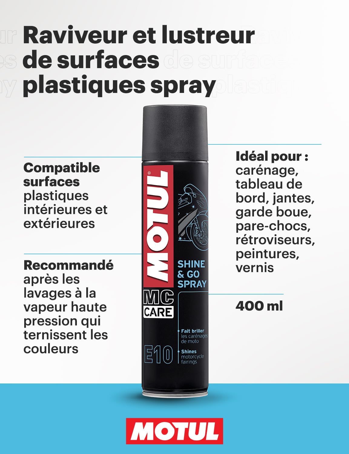 motul-mc-care-e10-shine-go-spray-raviveur-lustreur-plastiques-moto-400-ml image 2