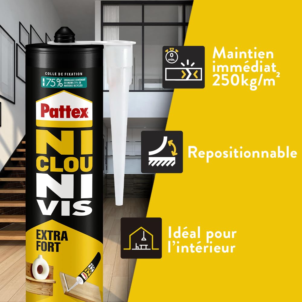 pattex-ni-clou-ni-vis-extra-fort-colle-de-fixation-cartouche-380g-blanc image 3