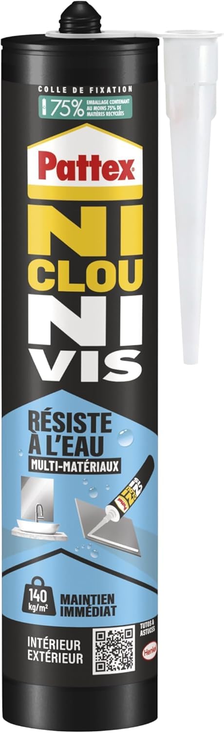 pattex-ni-clou-ni-vis-colle-mastic-r-siste-l-eau-cartouche-450-g-blanc image 1