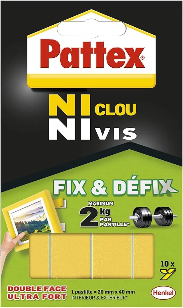 pattex-ni-clou-ni-vis-fix-d-fix-pastilles-d-montables-x10 image 1