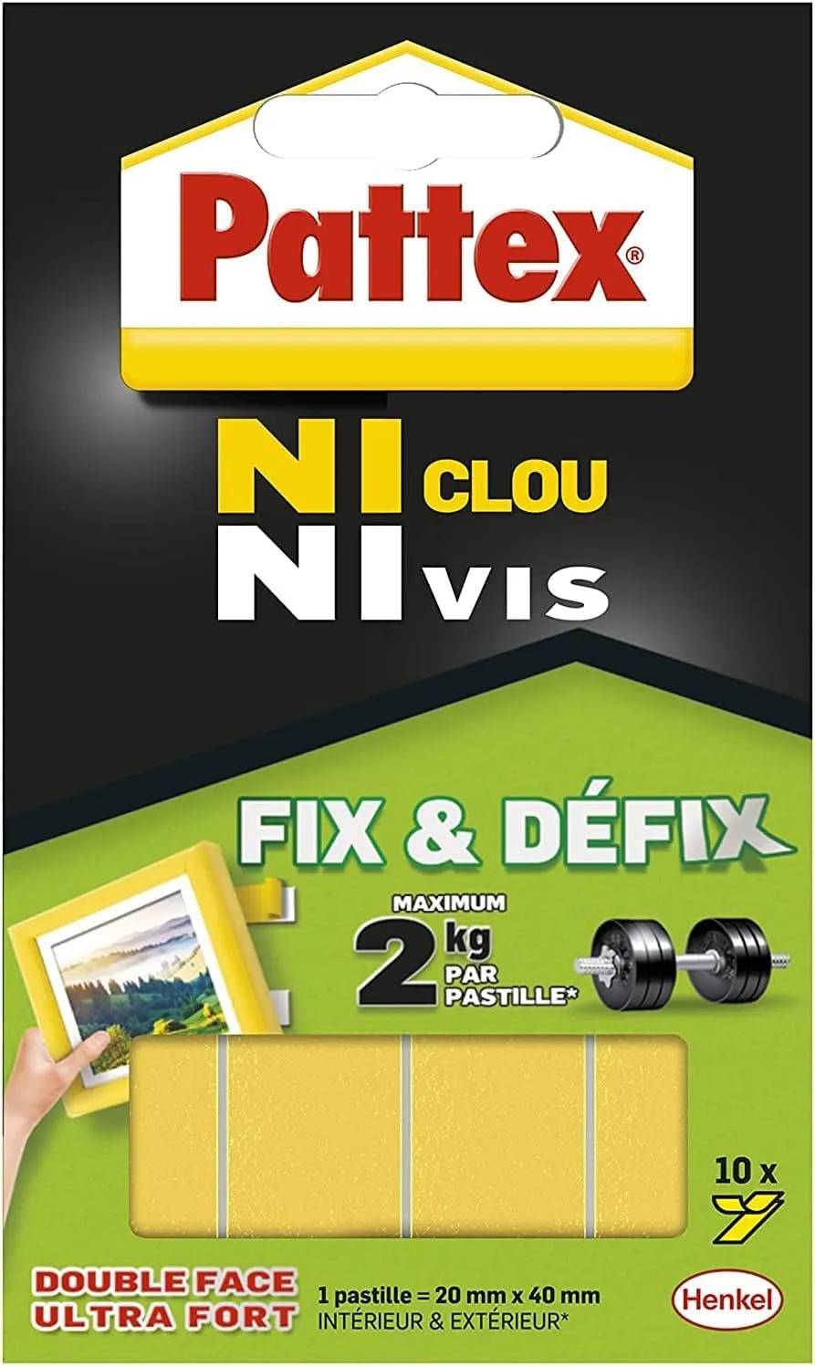 pattex-ni-clou-ni-vis-fix-d-fix-pastilles-d-montables-x10 image 1
