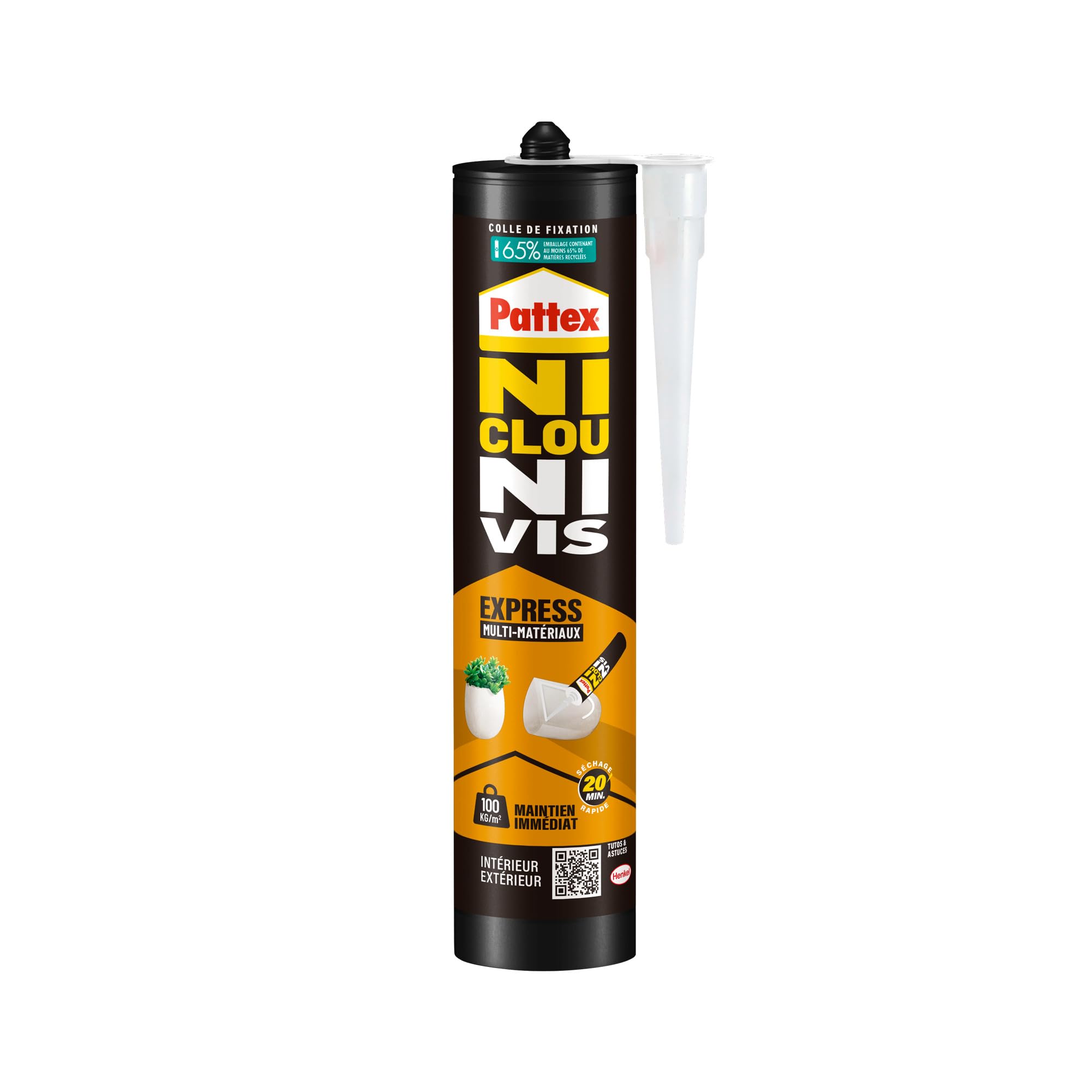 pattex-ni-clou-ni-vis-fix-express-blanc-cartouche-390-g image 1