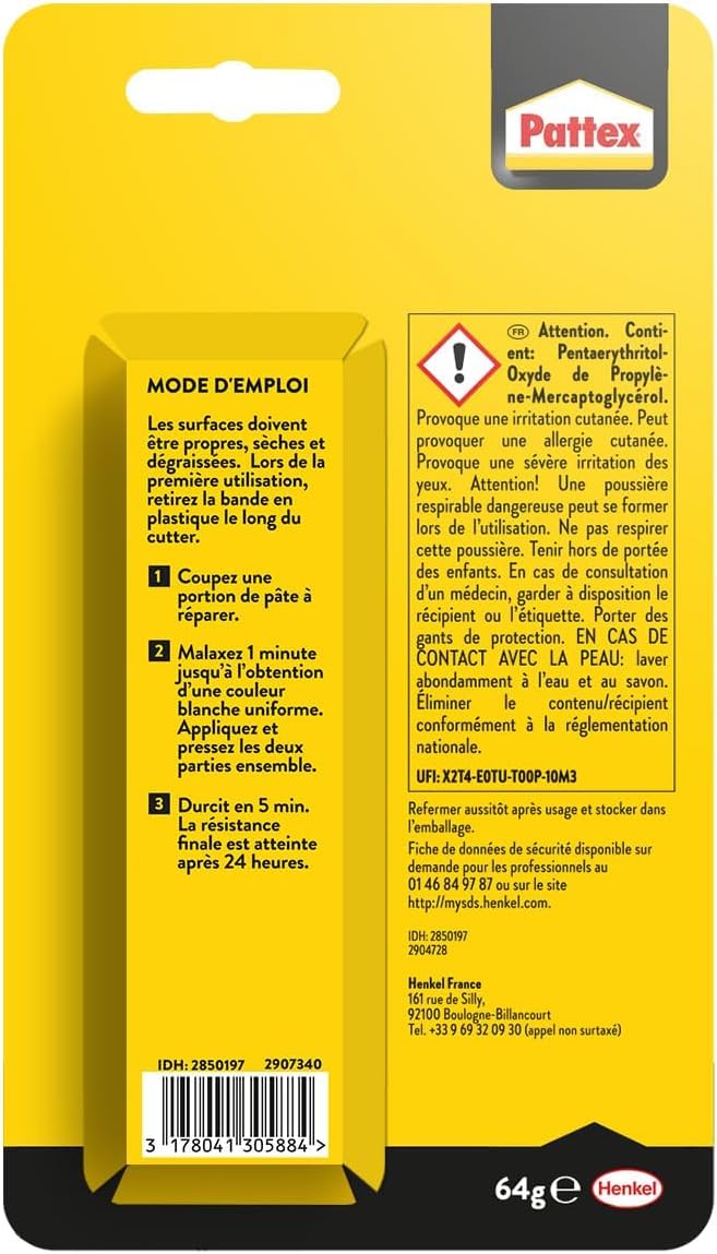 pattex-repair-express-p-te-r-parer-epoxy-multi-usages-tube-64g-blanc image 2