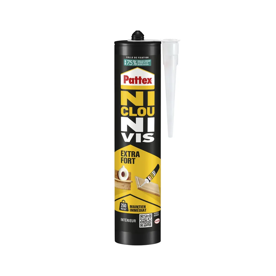 pattex-ni-clou-ni-vis-extra-fort-colle-de-fixation-cartouche-380g-blanc image 1