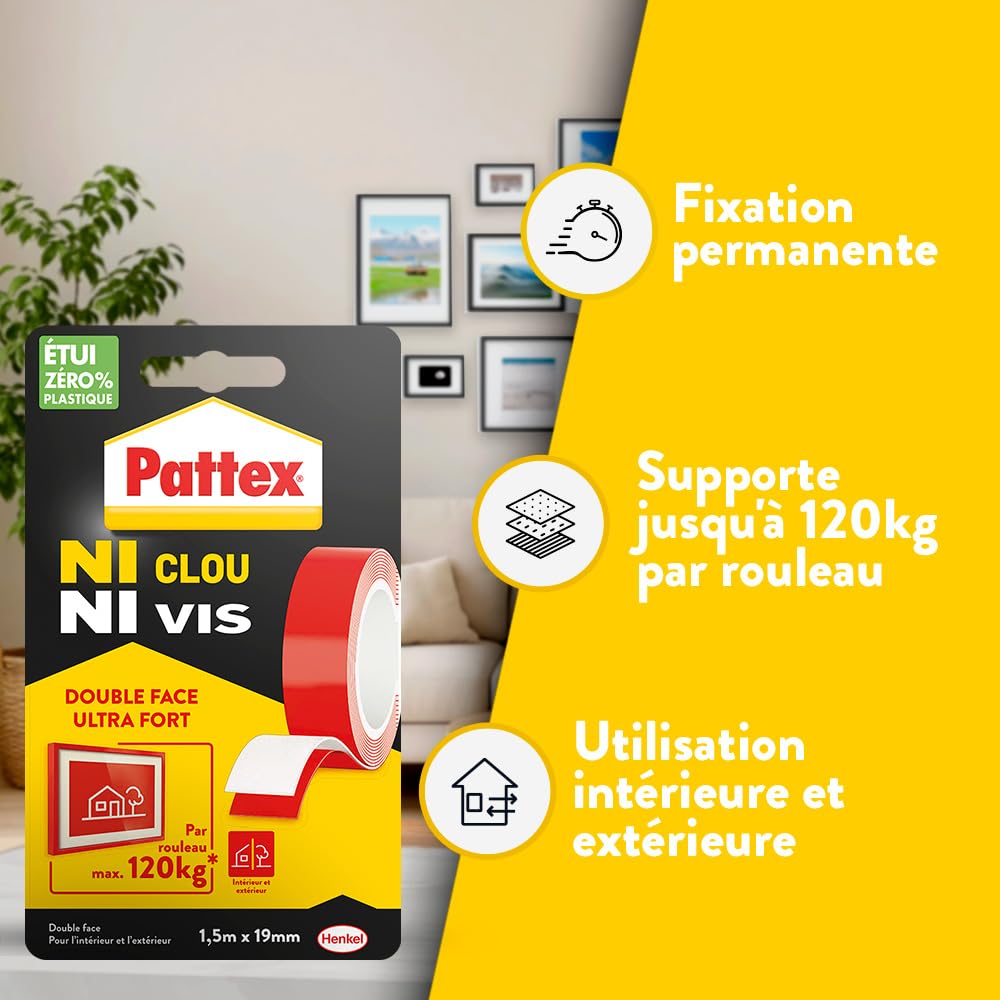 pattex-ni-clou-ni-vis-ruban-adh-sif-double-face-ultra-fort-19-mm-x-1-5-m image 3