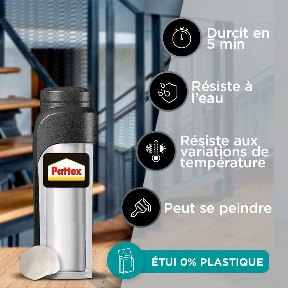 pattex-repair-express-p-te-r-parer-epoxy-multi-usages-tube-64g-blanc image 4