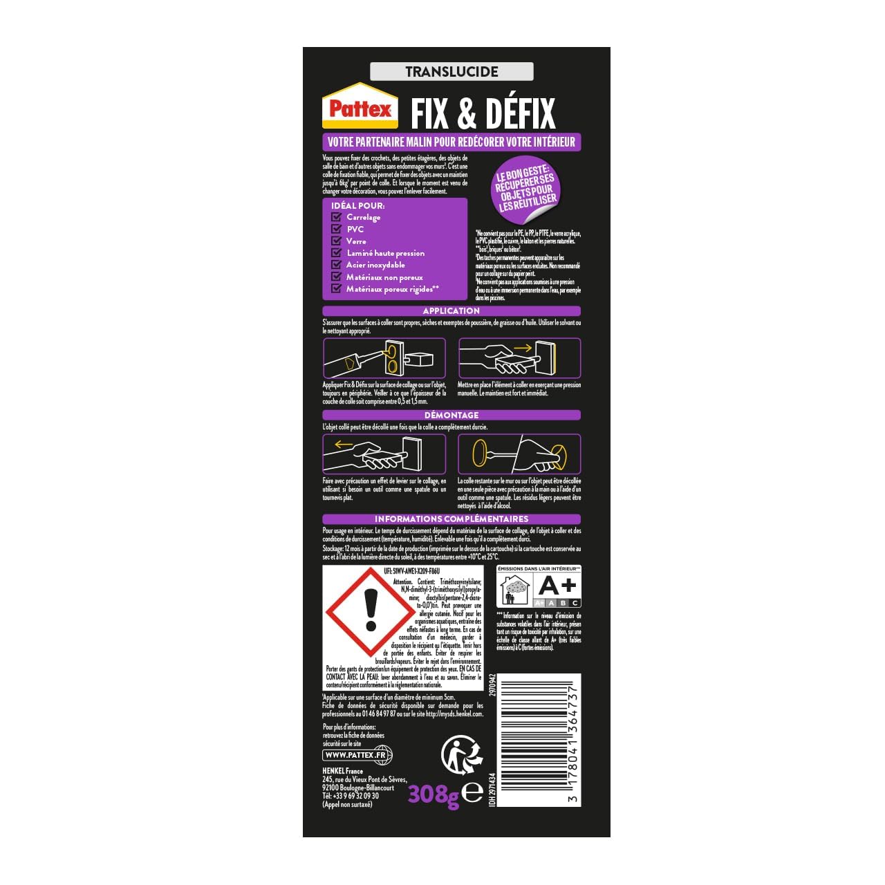 pattex-ni-clou-ni-vis-fix-d-fix-colle-de-fixation-d-montable-cartouche-308-g image 2