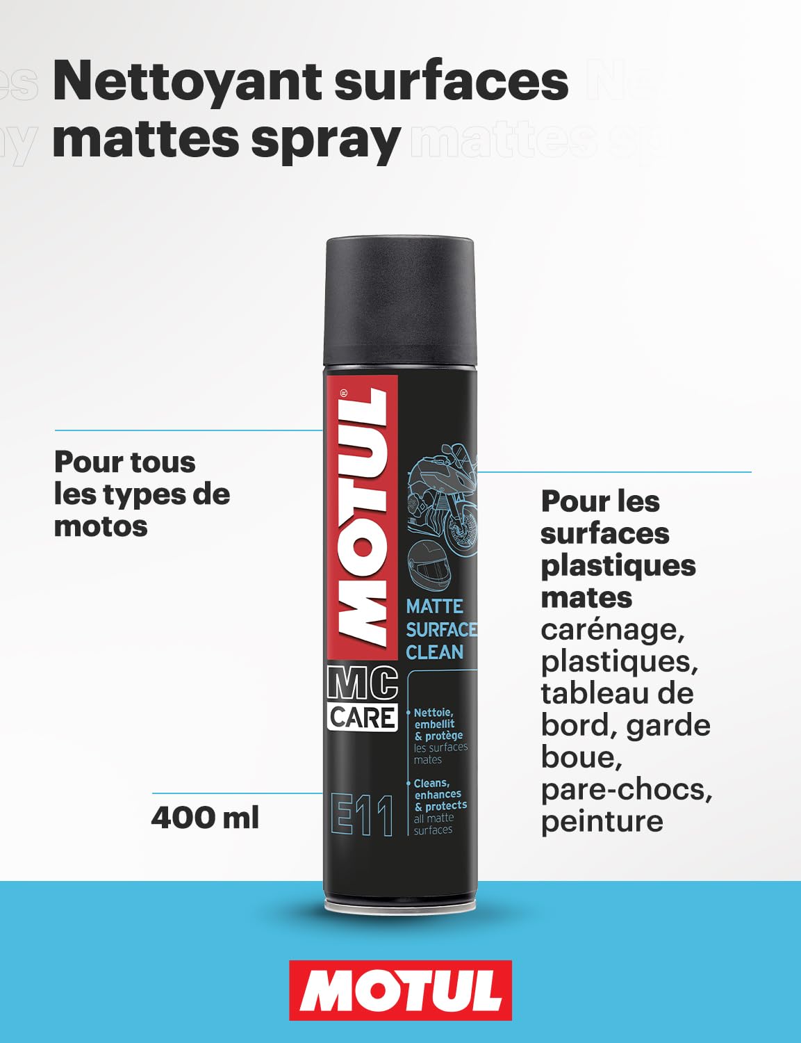 motul-mc-care-e11-matte-surface-clean-nettoyant-surfaces-mates-moto-400-ml image 2