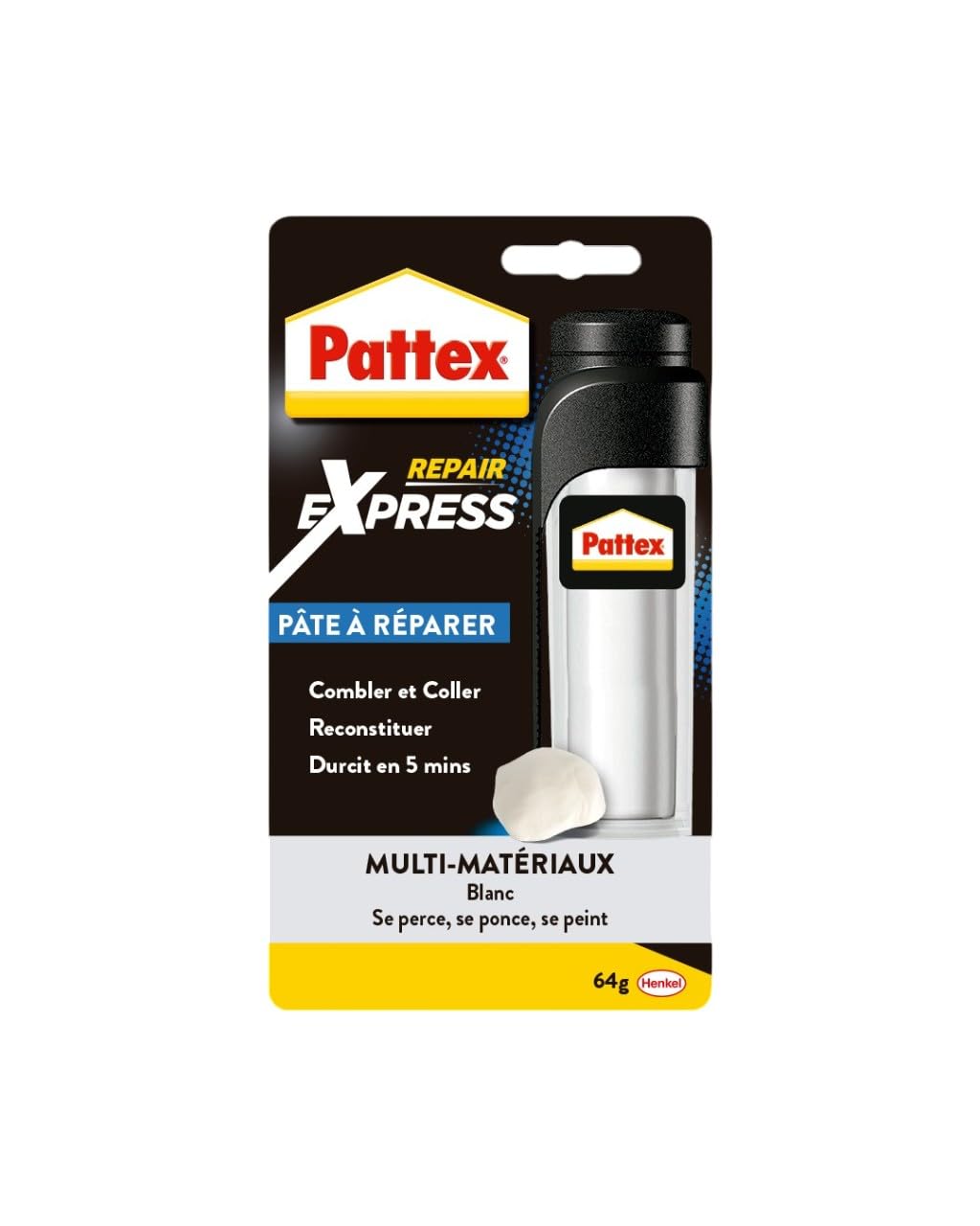 pattex-repair-express-p-te-r-parer-epoxy-multi-usages-tube-64g-blanc image 1