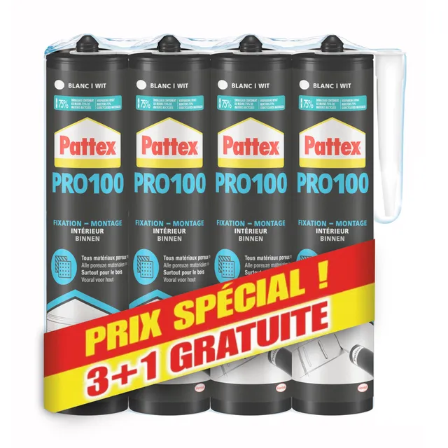 pattex-pro-100-colle-acrylique-fixation-4-x-380-g image 1