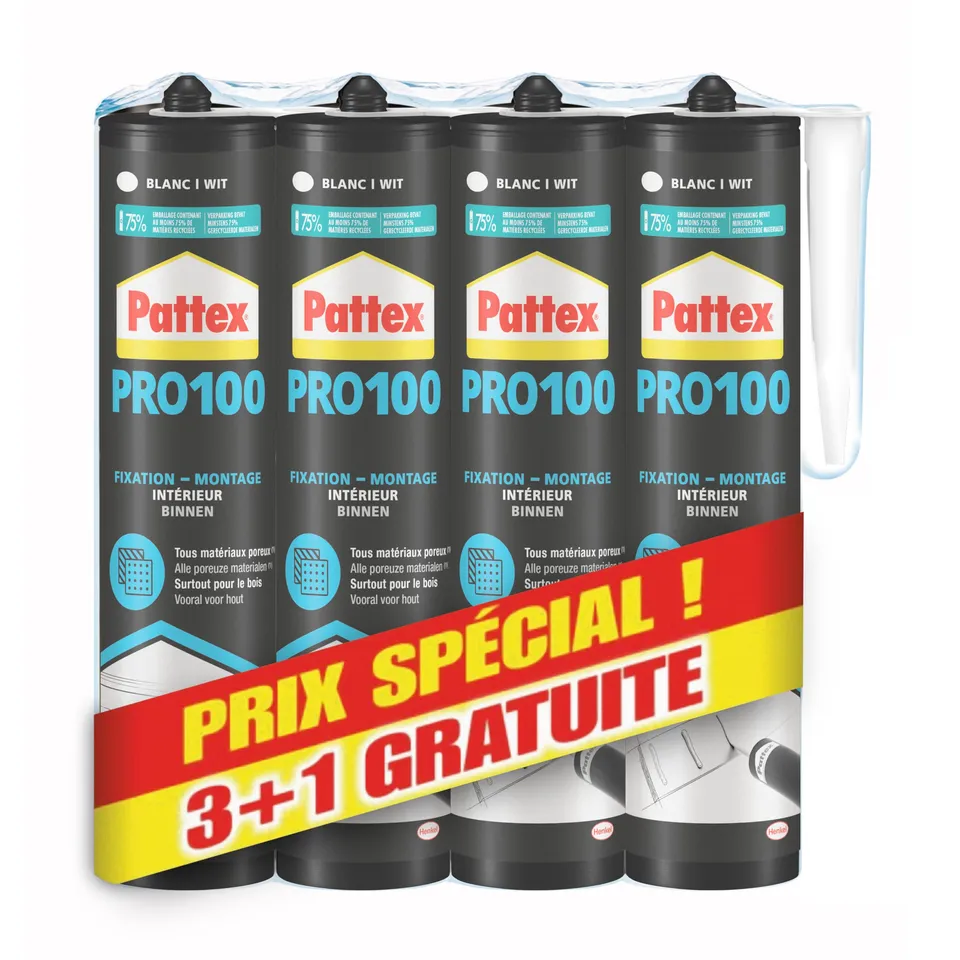 pattex-pro-100-colle-acrylique-fixation-4-x-380-g image 1