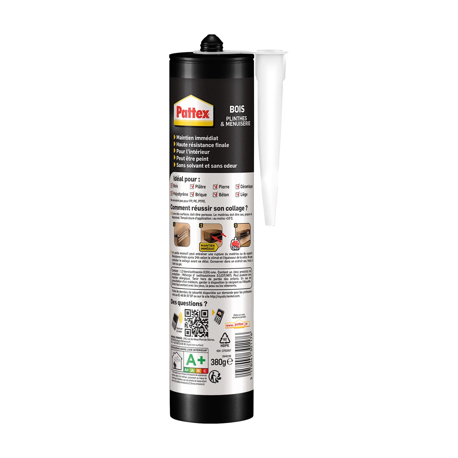 pattex-fixation-bois-plinthes-menuiserie-cartouche-380-g-blanc image 2