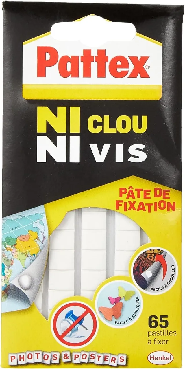 pattex-ni-clou-ni-vis-p-te-de-fixation-65-pastilles-repositionnables-blanches image 1