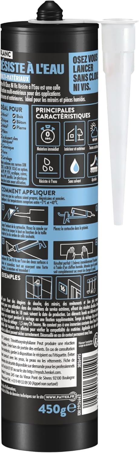 pattex-ni-clou-ni-vis-colle-mastic-r-siste-l-eau-cartouche-450-g-blanc image 2